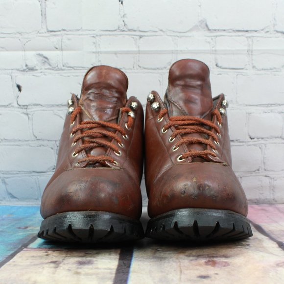 Vtg TIRAH Lace Up Outdoor Boot Vibram Size 9.5 M - Picture 4 of 9